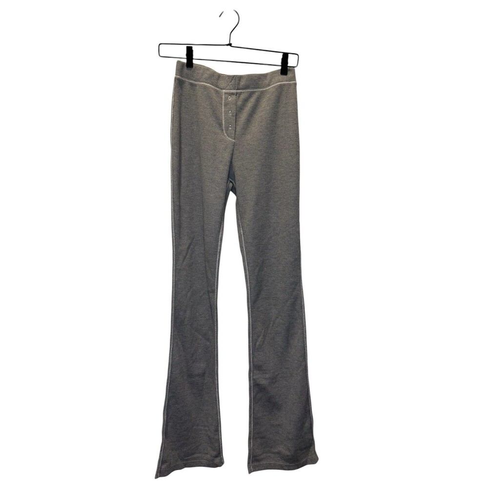 Intimately Free People Womens Thermal Pants Gray High Rise Slim flare Lounge XS